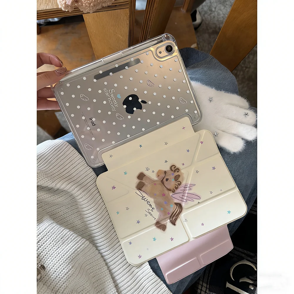 

Korea Horse Angel WINGS Dots Y2K Tablet Case For iPad Pro 13in 11th M5 M4 12.9in A16 7/8/9/10th Air4/5/6/7 11in M2 M3 Mini Cover