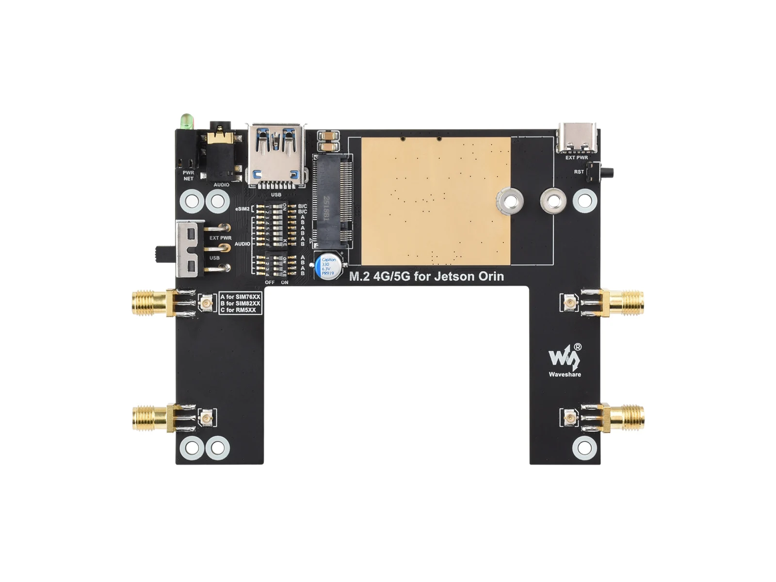 5G/4G/3G Module Designed For Jetson Orin, Includes RM520N-GL Module, Supports 5G NSA And SA Networking, GNSS Positioning