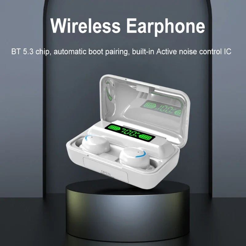 F9-5C Earbuds Bluetooth Earphones Smart Headphones Wireless Headset HiFi Mini Stereo Sport Microphones Display V5.3 PK M88 Plus