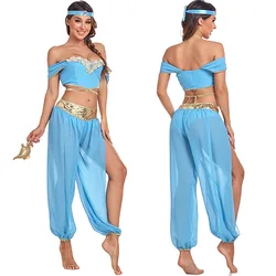 Adult Women Aladin and The Magic Lamp Jasmine Princess Halloween Cosplay Costume