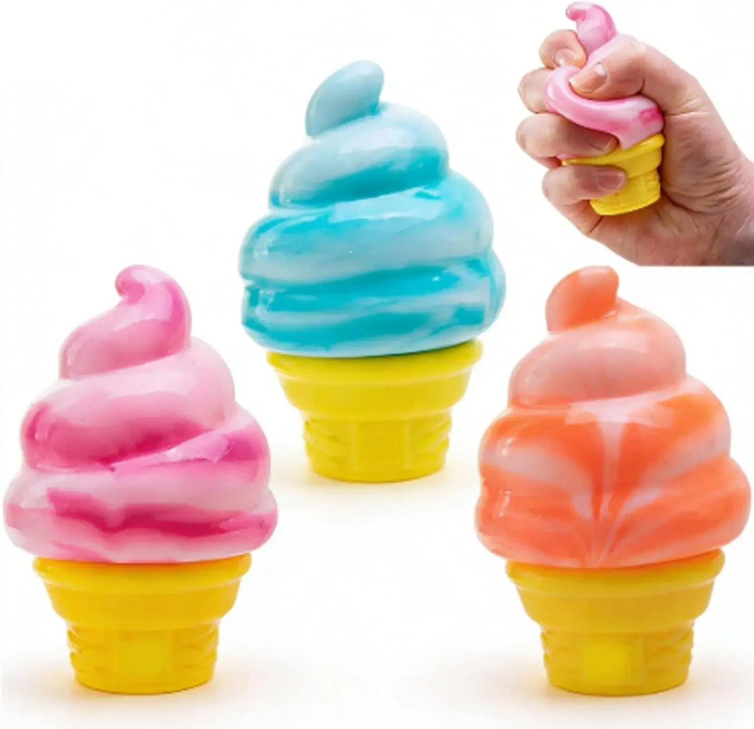 Squishy Estético de Helado: Adorno Creativo de Comida de Simulación, Juguete Sensorial para la Concentración, Regalo Antiestrés para el Escritorio de Oficina