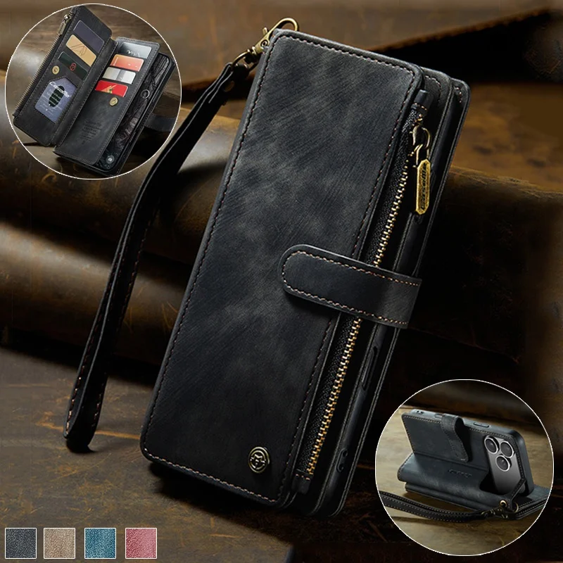 Zipper Leather Flip…