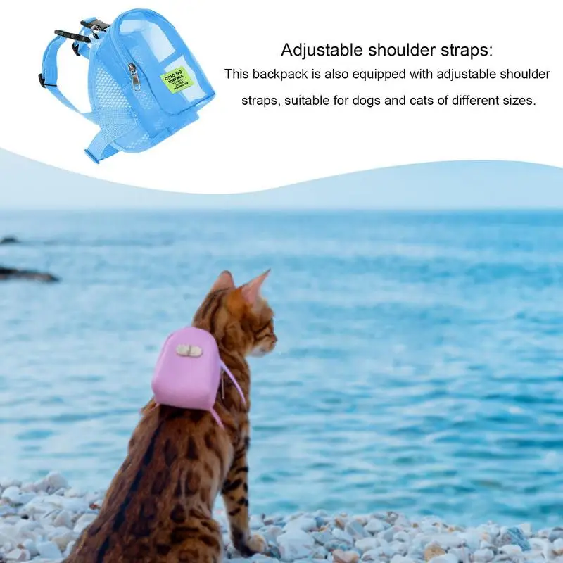 Cats Dogs Backpack Outdoor Travel Products Poop Bag Dispenser For Dogs French Bulldog Pet Backpack Breathable Mesh Dog Accessory