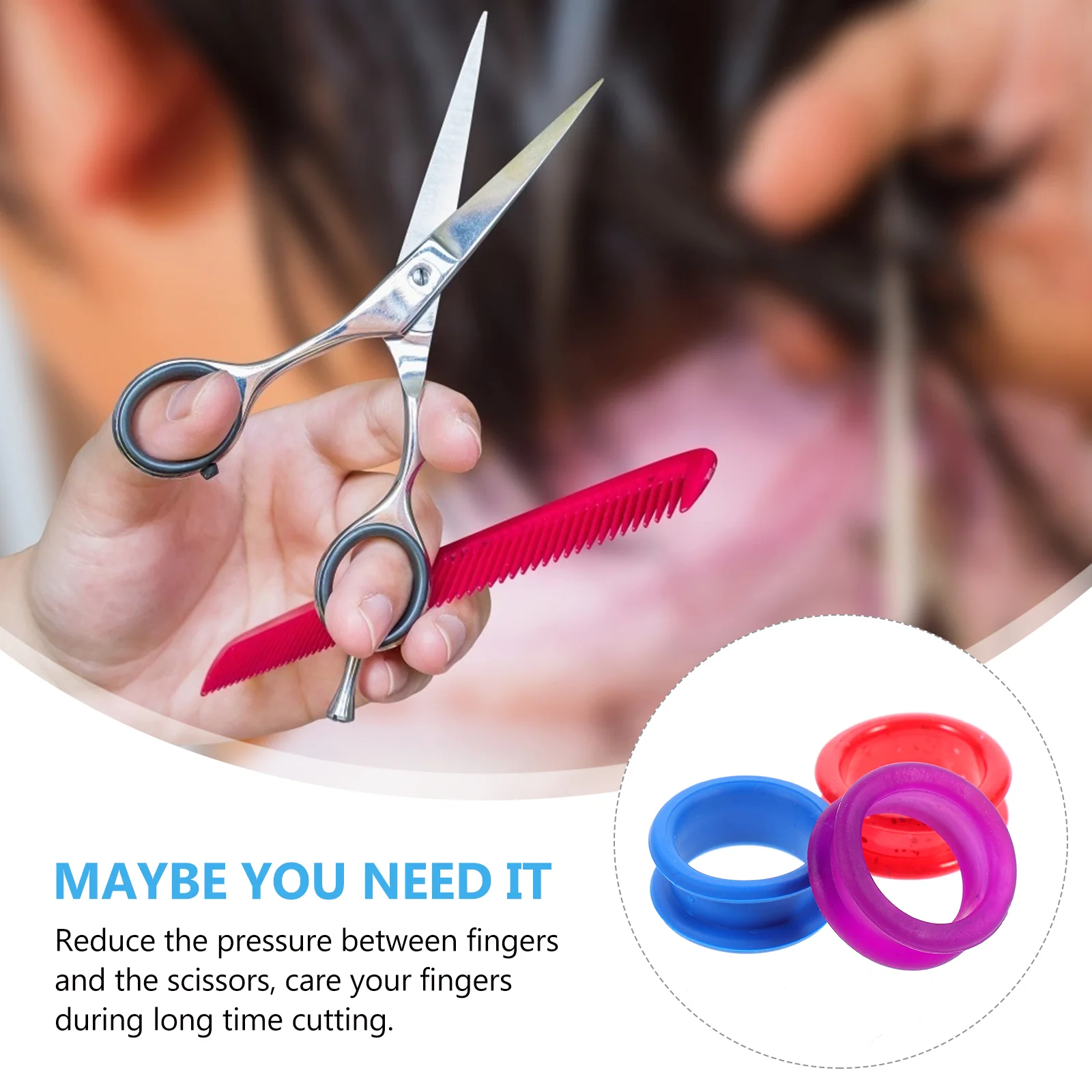 Finger Trap Silicone Inserts Rings Barber Supplies Scissors Cots Thumb Protector Grooming Shear Accessories