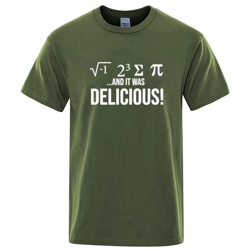 Men's Fashion T-shirt High Quality Cotton Blend Funny Mathematical Design Printing Casual Loose O-neck for Men T-shirt Male Tops