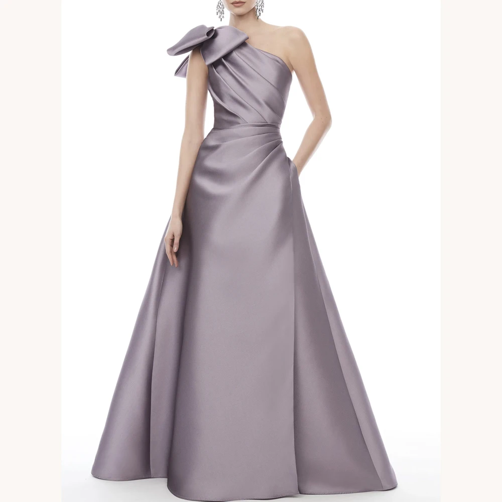 

Customized Sexy Elegant One Shoulder A-Line Evening Dresses Occasion Formal Exquisite High Quality Prom Party Gowns for Women