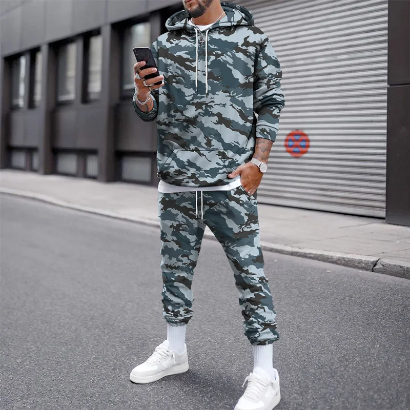 

2022 Men's Sweatpants Set For Men Suits 3D Print Camouflage Unisex Oversized Clothing Sweatshirt Fashion Man Essentials Hoodies