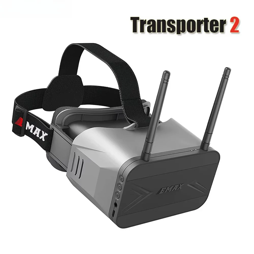 EMAX Transporter 2 FPV Goggles 4.3 Inch 5.8Ghz 40CH Adjustable Focal Demountable Monitor with Built-in Battery DVR for RC Drone
