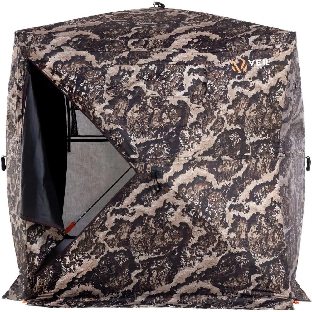 3인용 사슴 사냥 허브 블라인드, 270도 시야, 방수, 내구성 있는 디자인, 백팩 휴대 가방, 무소음 슬라이드 창