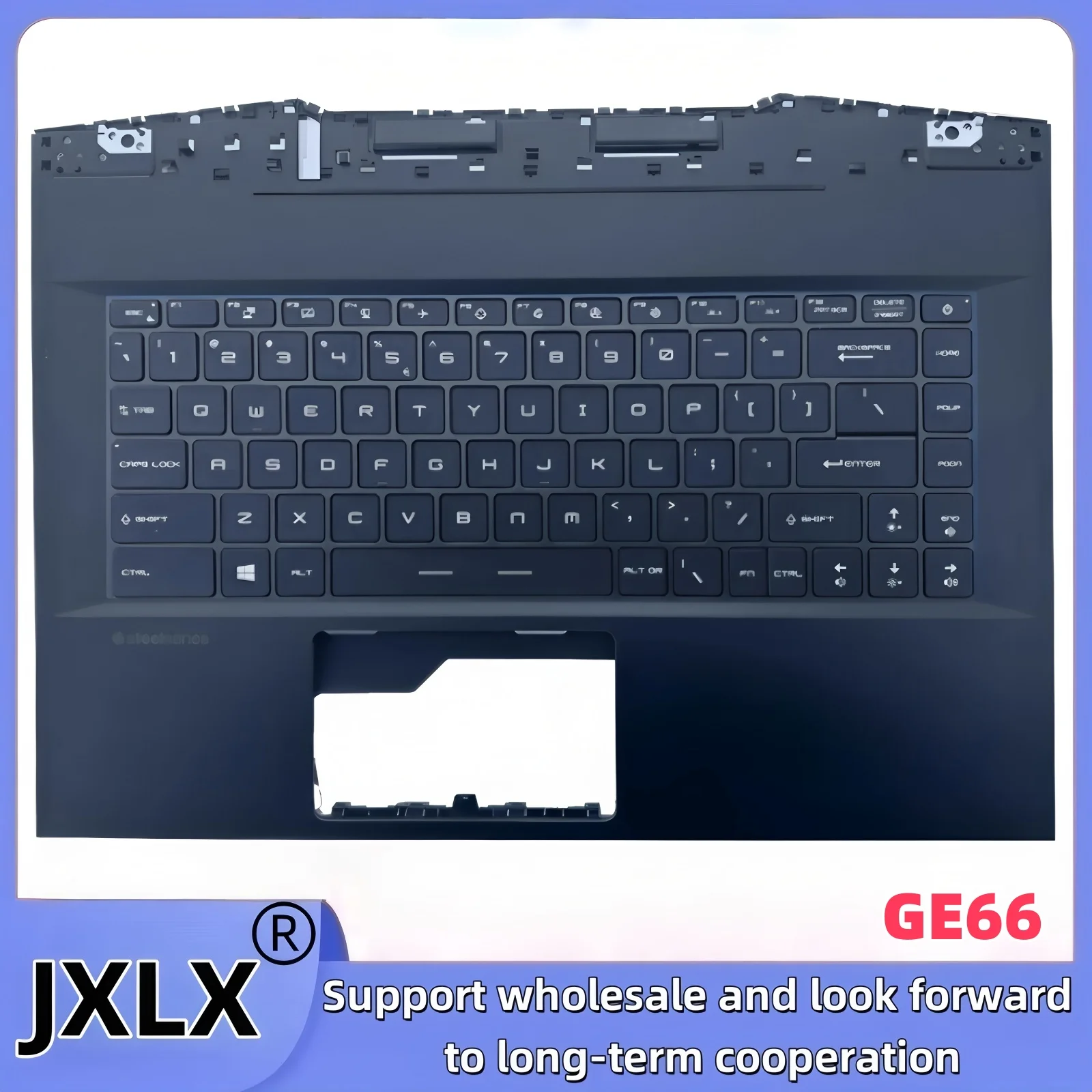 JXLX ®   جديد لـ MSI GE66 GP66 MS-1541 MS-1542 MS-1543 MS-1544 النسخة الإنجليزية RGB لوحة مفاتيح ملونة بمفتاح واحد/لوحة المفاتيح الشاملة