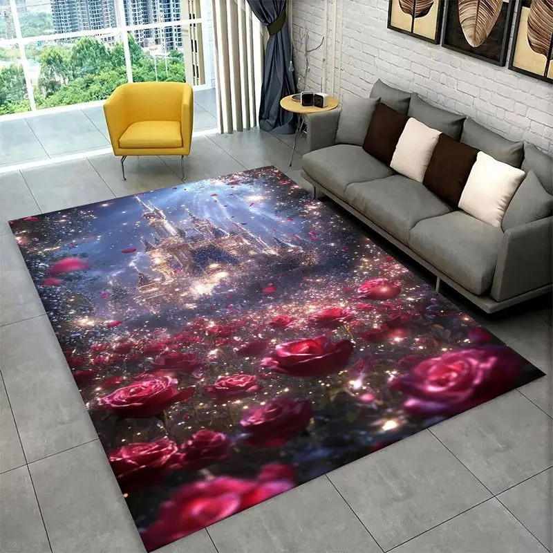 Dream Magic Gothic Castle Large Area Rug Non-slip Durable Carpet for Bedroom Living Room Sofa Doormat Home Decor Floor Mat Gift