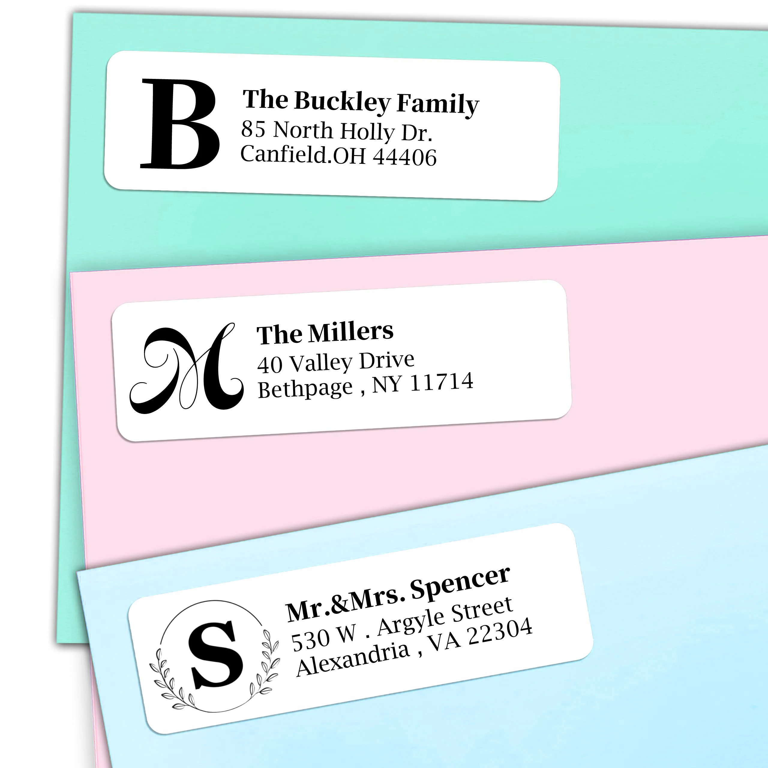 Personalized Return Address sticker Labels Custom Monogram Address Labels on Sheets 100pcs