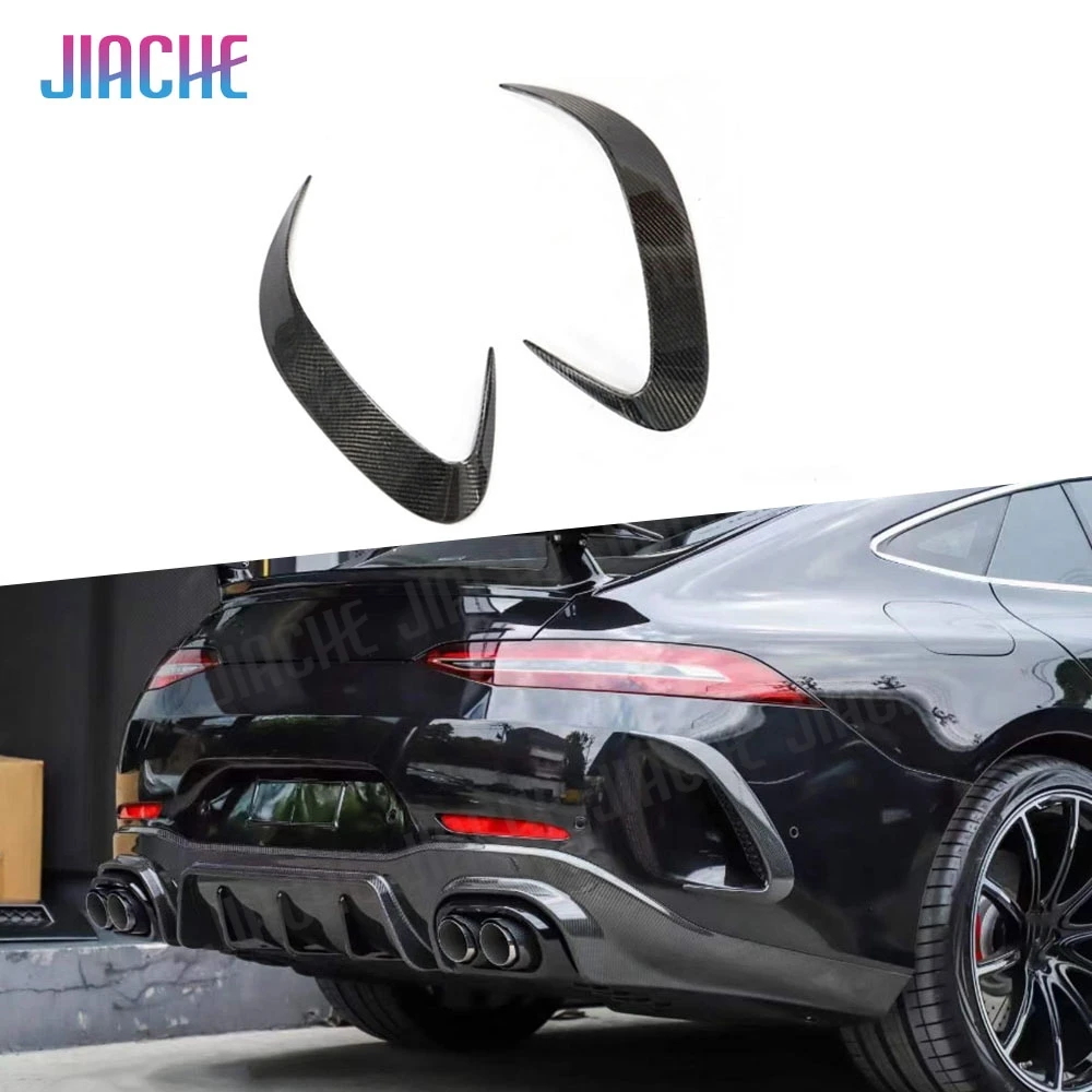 Dry Carbon Car Rear Bumper Air Vent Outlet Trim Canards Covers For Mercedes Benz AMG GT63 GT63S 4 Door 2019-2023 Car Styling