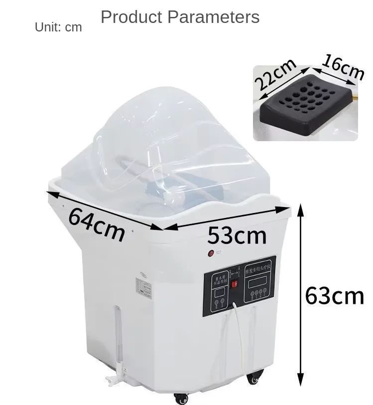 Mobile Head Therapy BasinSalon Head Spa Equipment Mobile Hair Washing Basin Portable Massage Shampoo Bed Basin