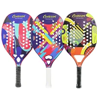 INSUM-Beach Tennis Racket with EVA Soft Full Carbon Fiber Surface, Men and Women 5