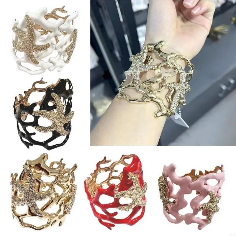 Statement Coral Spring Bracelet Sturdy Alloy Craftsmanship for Trendsetters