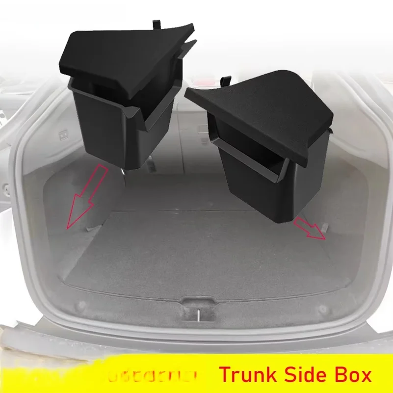 Trunk Organizer For Tesla Launch Refresh  Rear Trunk Storage Bins Side Box Organiser TPE Trim Accessories