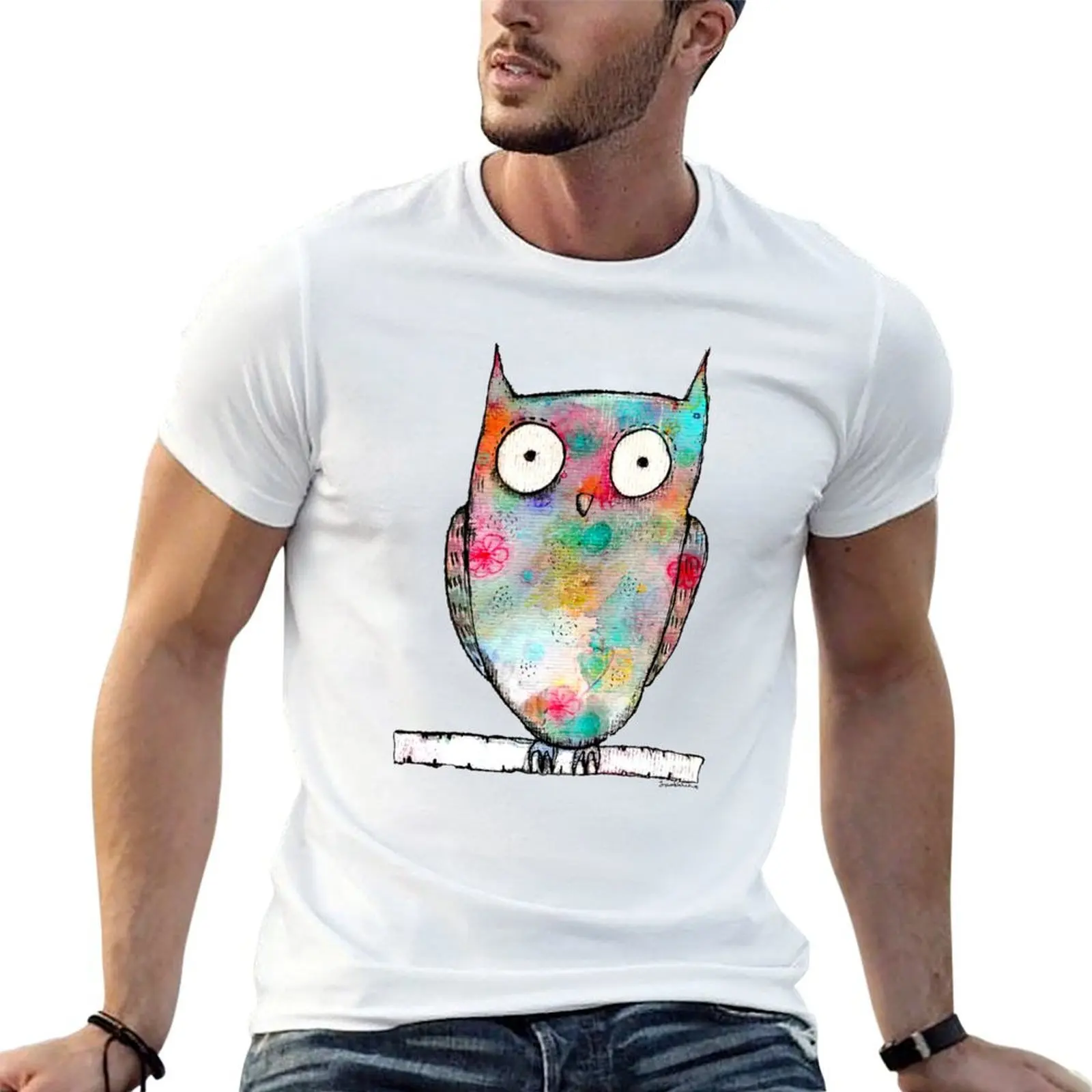 

Owl T-Shirt man t shirts high quality luxury brand t shirts for man graphic funny T-Shirt