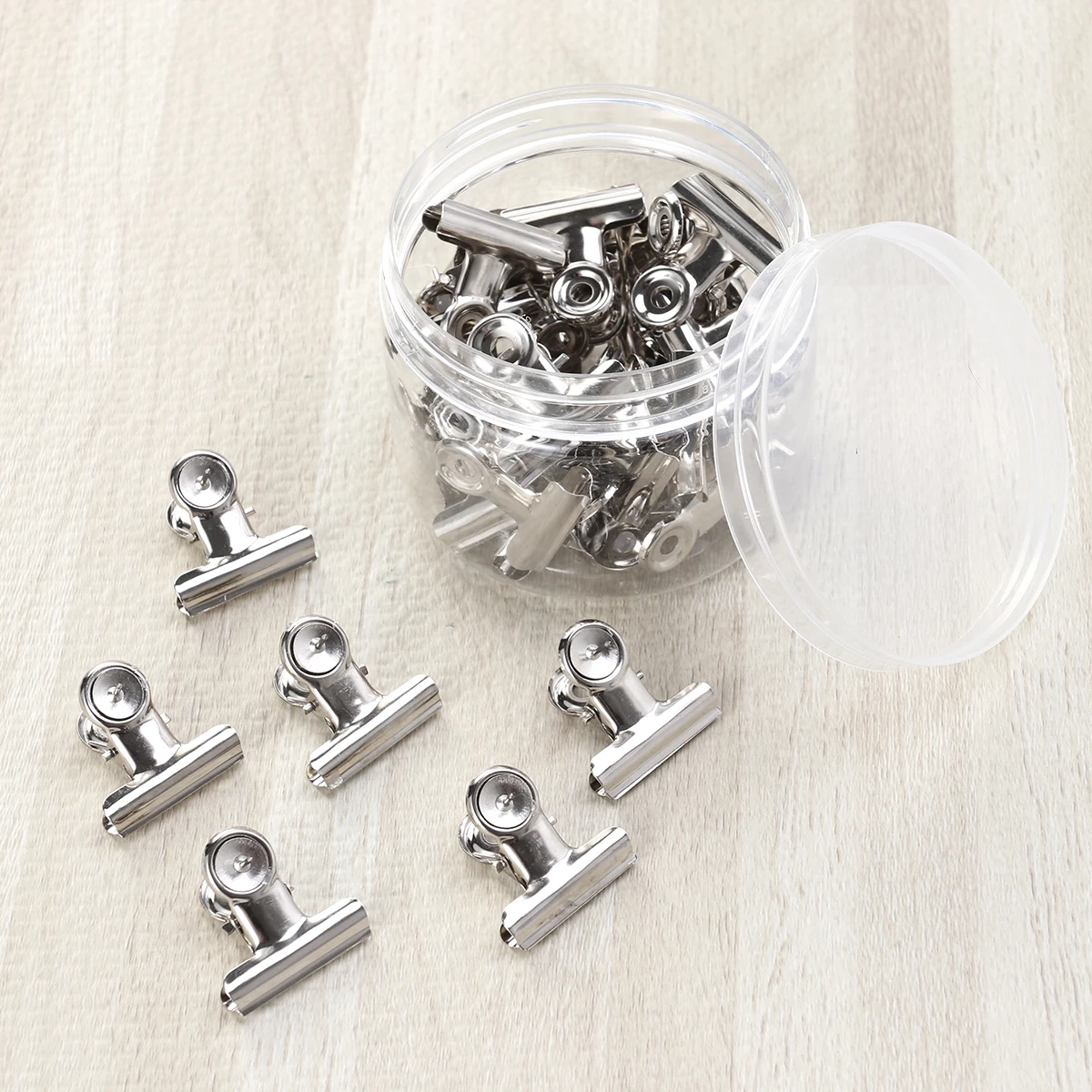 

30pcs 3.1Cm Round Head Ticket Adjustable Handles Tempered Steel Strong Holding Binder Clips Office Supplies Stationery Metal
