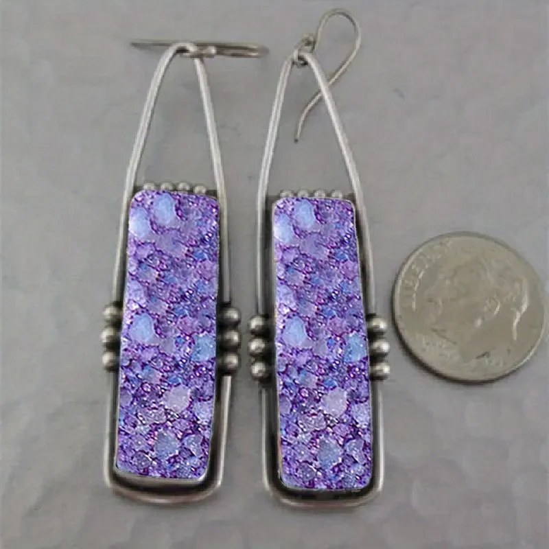 2PCS Retro Bohemian Earrings Imitation Turquoise Men\'s and Women\'s Vintage Jewelry Birthday Party Anniversary Gift Christmas