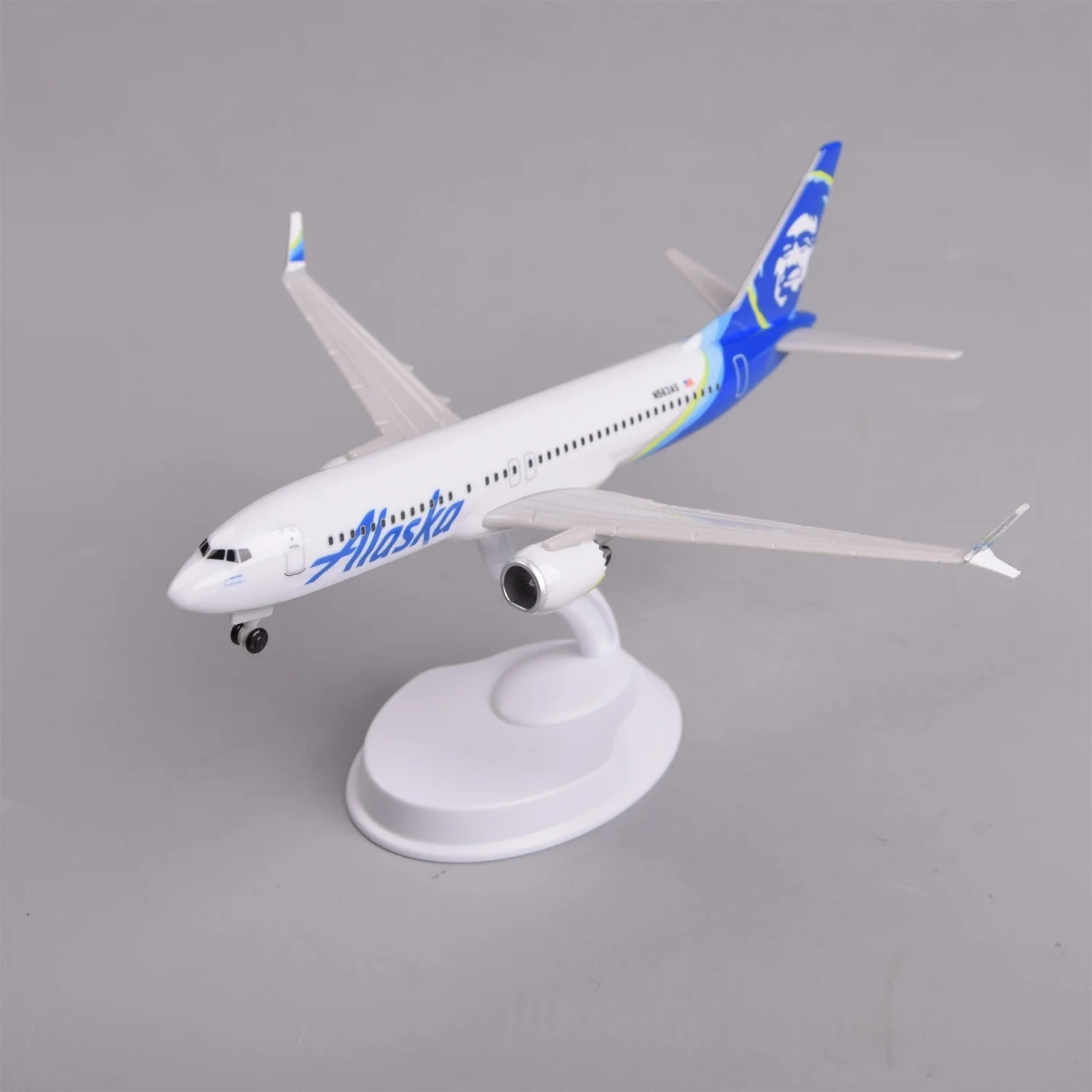 20CM Plastic Model Alaska Airlines B737 MAX8 Boe-ing 737 ABS Scale Airplanes Assembly Plane Model For Collections And Displays