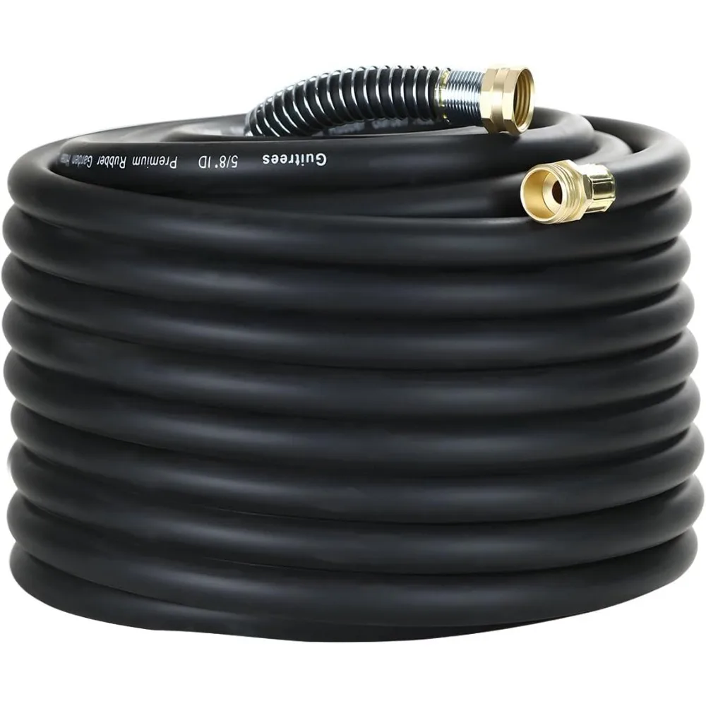 

US Shipping 100FT 5/8 Heavy Duty Rubber Garden Hose 200psi Working Pressure Hot Cold Water 5 Layer Braiding for Garden
