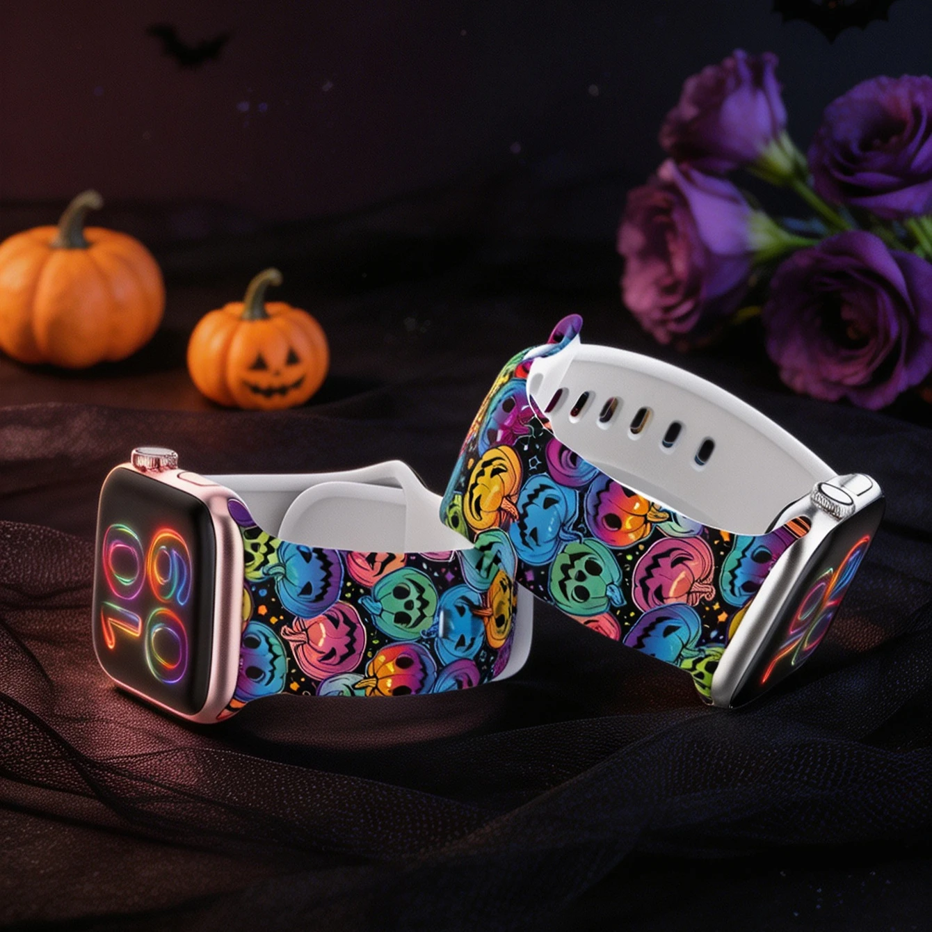 Halloween watch band for Apple Watch 38/40/41/42/45/46/49mm, stylish and soft silicone strap, for iWatch Series12 11 10 987 654 - view 3