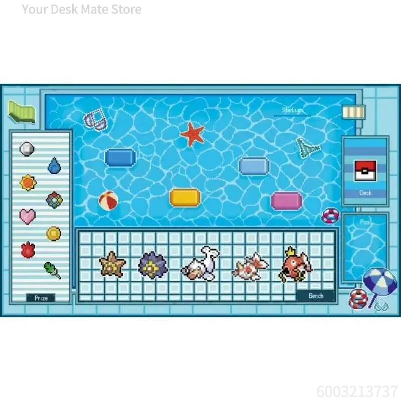 Pokemon TCG Playmat Pikachu Snorlax Gengar Ash Ketchum Card Game Mat Large Mousepad Desk Pad Non-Slip Rubber Anime Gamer Gift