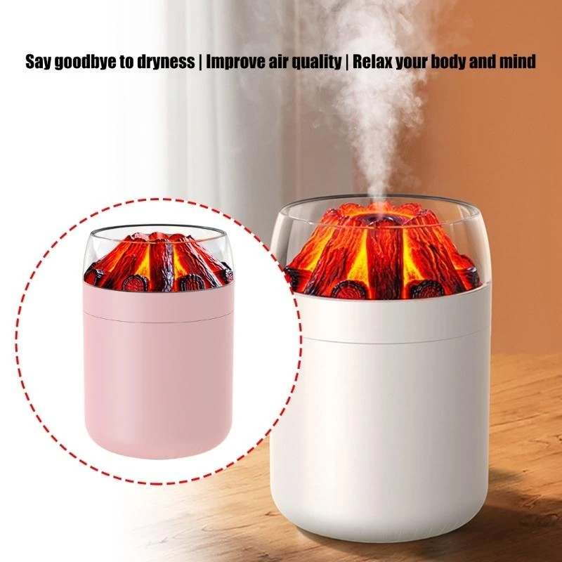 يوفر مرطب تأثير الحطب مع سعة 500 مل أجواء ورطوبة مهدئة لغرفة النوم وغرفة المعيشة