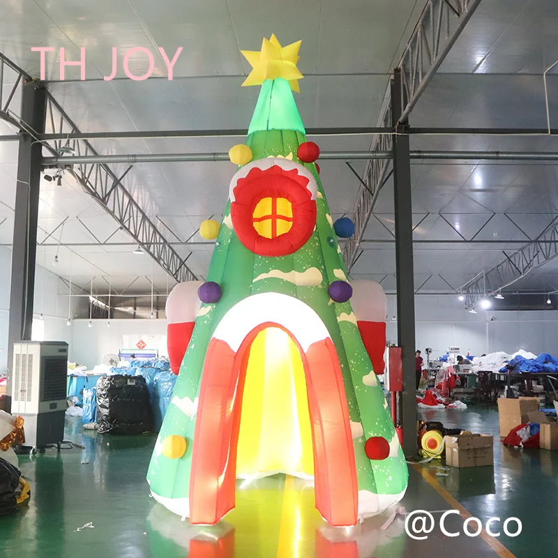 fast air ship to door,5m 17ft outdoor Giant Christmas Inflatable Tree, LED lighting inflatable Christmas house decoration