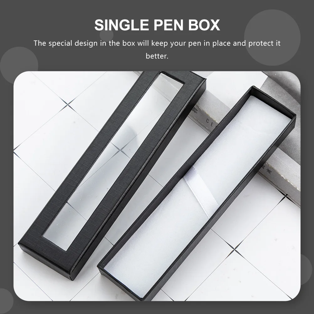 

4 Pcs Gift Pen Box Case Paper Exquisite Container Transparent Pencil Clear Chic