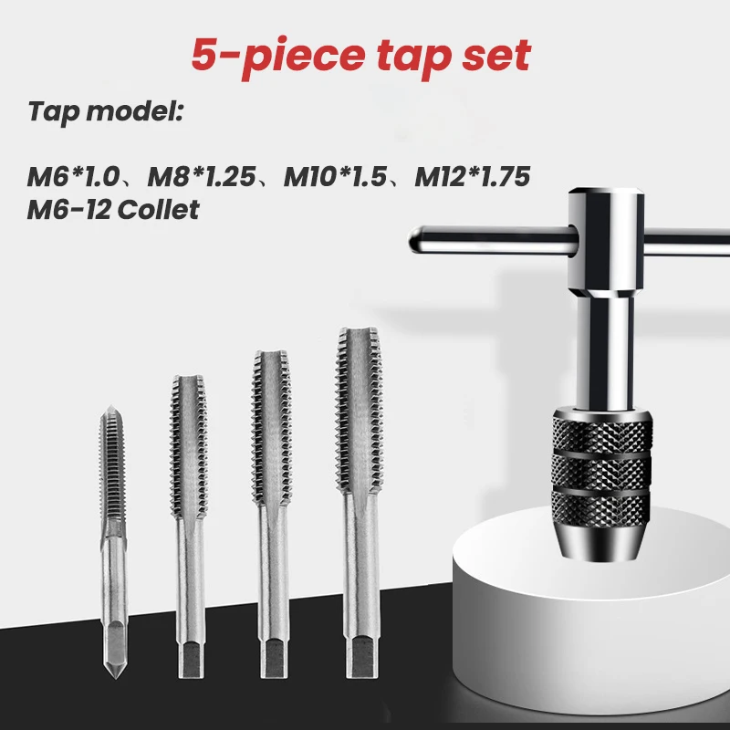 Multifunction Tap Screw Thread Plugs Hand Screw Taps and Thread Tools Straight Taper Tapping Tools 4-8pcs