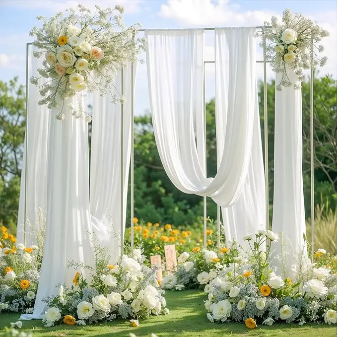 

Champagne Wedding Arch Draping Fabric Festival Party Ceremony Decoration Wrinkle-Free Curtain Reception Pendant 1 Panel