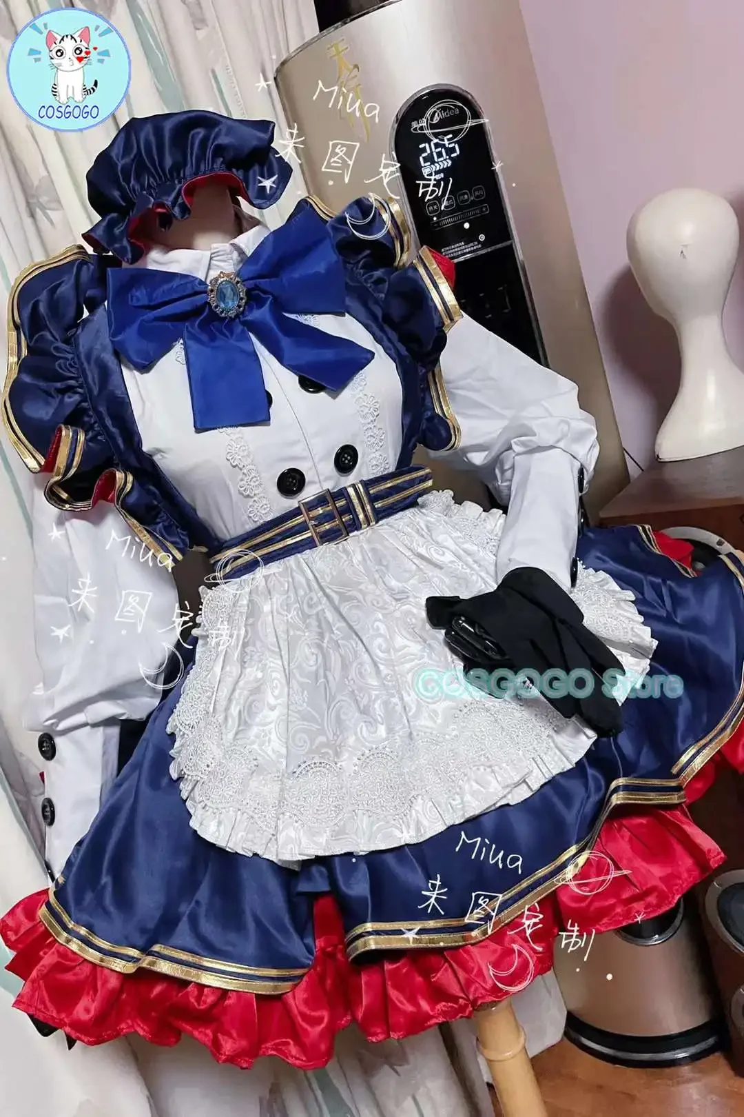 COSGOGO Artoria Pendragon Caster YD Maid Dress Cosplay Costume Anime Fate/Grand Order FGO Women Lovely Uniform Halloween Outfit