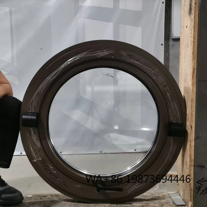 Aluminum round white double glass window, suitable for home and building decoration