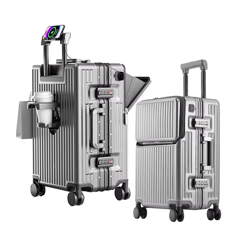 

Luggage Large Capacity 2025 New Multi-function Suitcase Aluminium Frame Trolley Case 20/24/27 inch Boarding Cabin Box