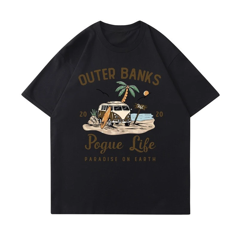 

Модная футболка с принтом OBX, футболка Outer Banks, футболка Pogue Life John B Paradise on Earth, футболка с графическим принтом North Carolina Pouge, хлопковая футболка-топ