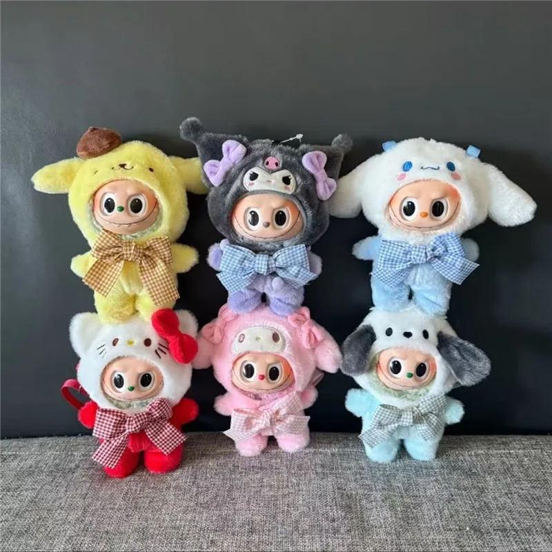 For Labubu Doll Sanrio Clothing Kuromi Hello Kitty Cinnamoroll Melody Pochacco Pompompurin Plush Clothes Lanyard Messenger Bags