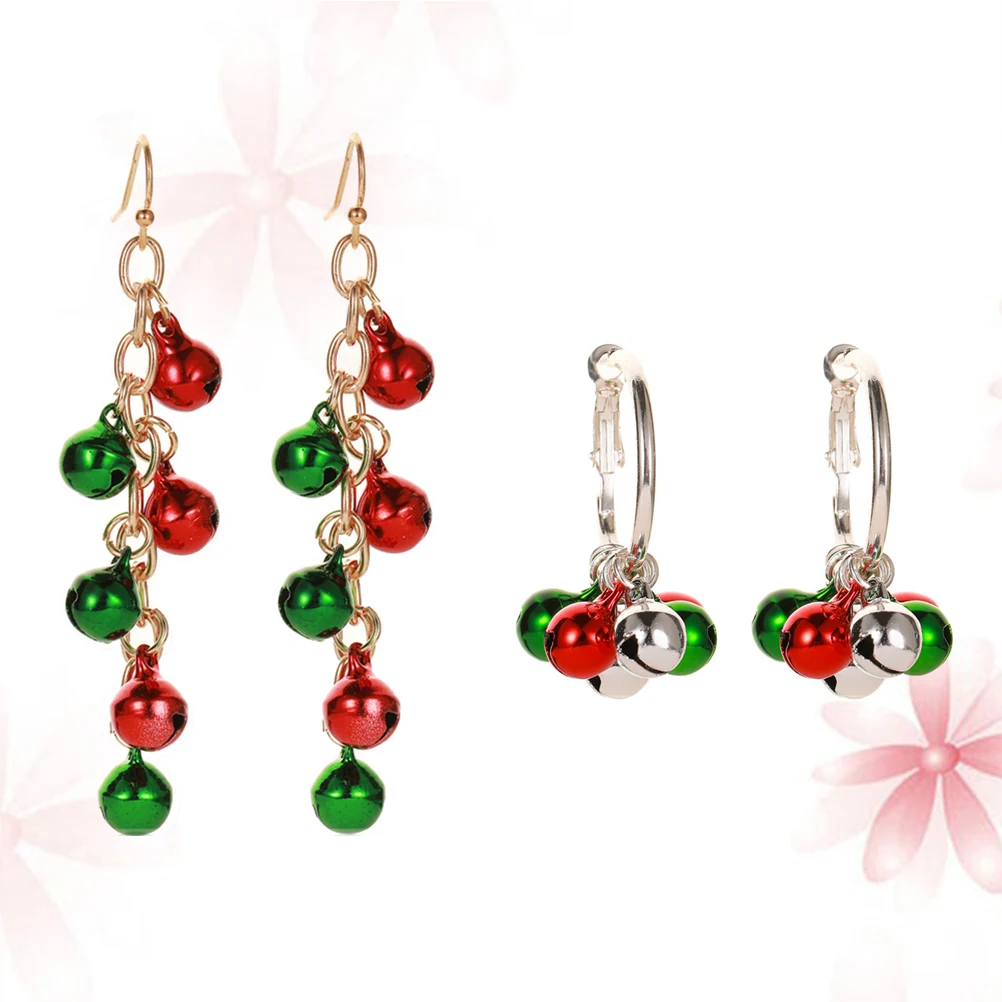 

4 Pcs Bell Tassel Earrings Christmas Engagement Women Fashion Alloy Studs Cute Accessories Themed