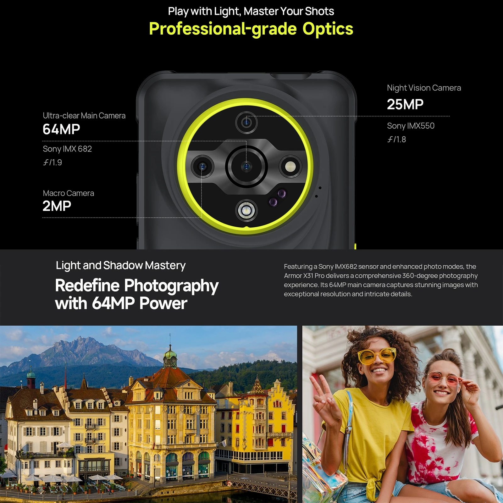 Ulefone Armor X31 Pro 5G Rugged Smartphone 6.56” 120Hz 8GB 256GB Night Camera 64MP 6050mAh Battery Android 14 NFC