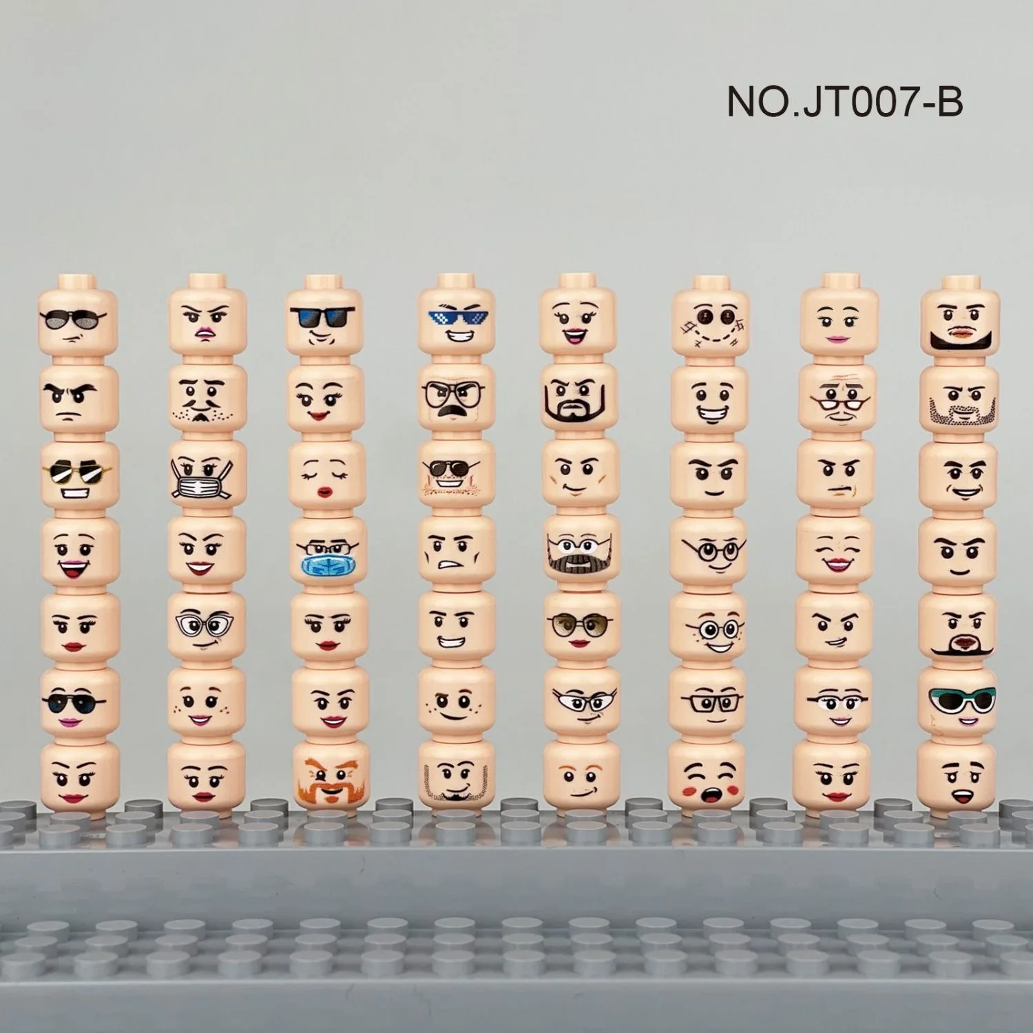 Buildings Blocks 3626 Figure Head Faces Creative Laugh Cry Cute Facial Expression Toy For High-Tech MOC Set