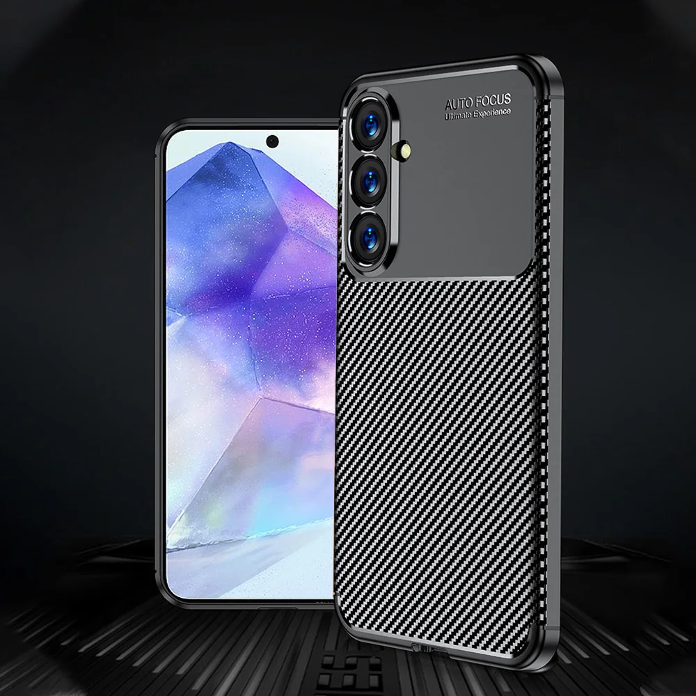 Carbon Fiber Silicone Soft Cover For Samsung Galaxy A55 A35 A25 A15 5G Case Shockproof Bumper Armor Capas For Galaxy A15 4G A 55