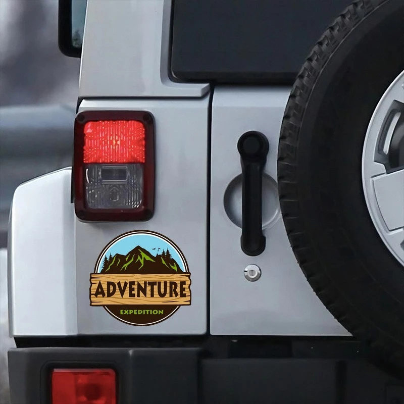 Autocollant en vinyle imperméable pour aventure en montagne, autocollant d'exploration en plein air pour la décoration du coffre de voiture, 1 pièce
