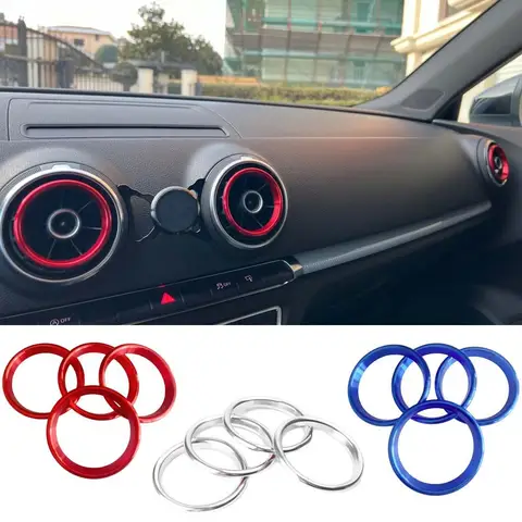 Car Air Center Console Outlet Trim Inner Ring Cover Styling For Audi A3 8V S3 2014-2019 Q2 2017 2018 2019 Interior Accessories