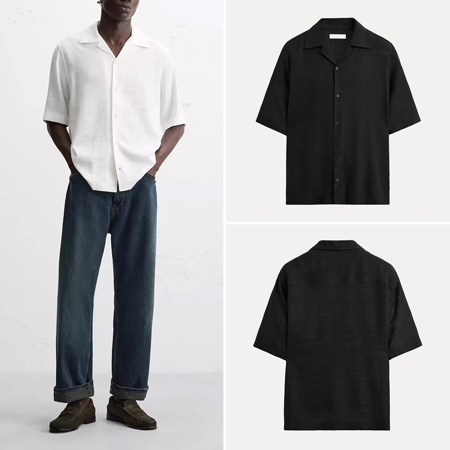 

Summer 2025 Men's Casual Loose Fit ort Sve irt Versatile Daily Wear Polyester Fiber Faion Urban Sle Youth Suitable