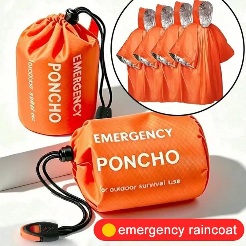 Outdoor Emergency Insulation Raincoat Multifunctional First Aid Raincoat Life Rainproof and Cold Resistant For Camping Hiking