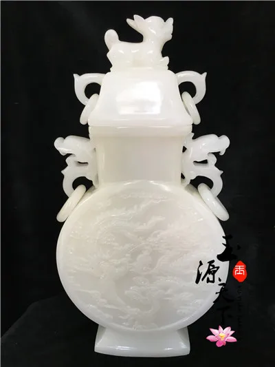 Natural jade Afghan jade vase ornaments collection town house feng shui home antique exquisite jade ornaments