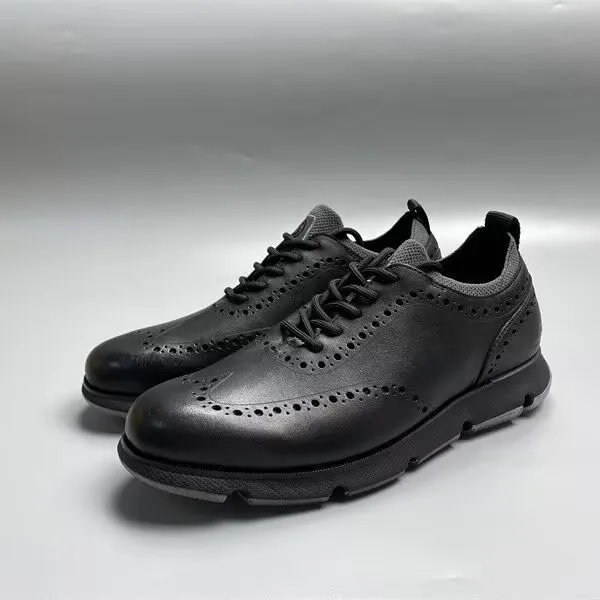 Men's Leather Golf Shoes Comfortable Lightweight Trainers_voghion.com