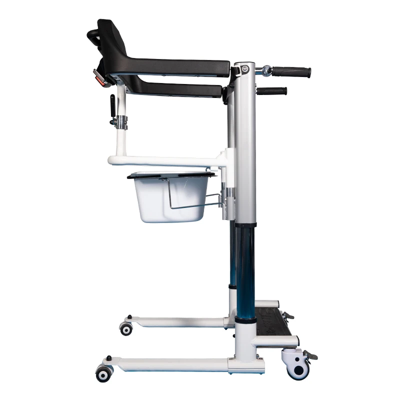 AIROW Cost Effective Adjustable Height Electric Lift Transfer Chair with Toilet Seat for Disabled and Seniors