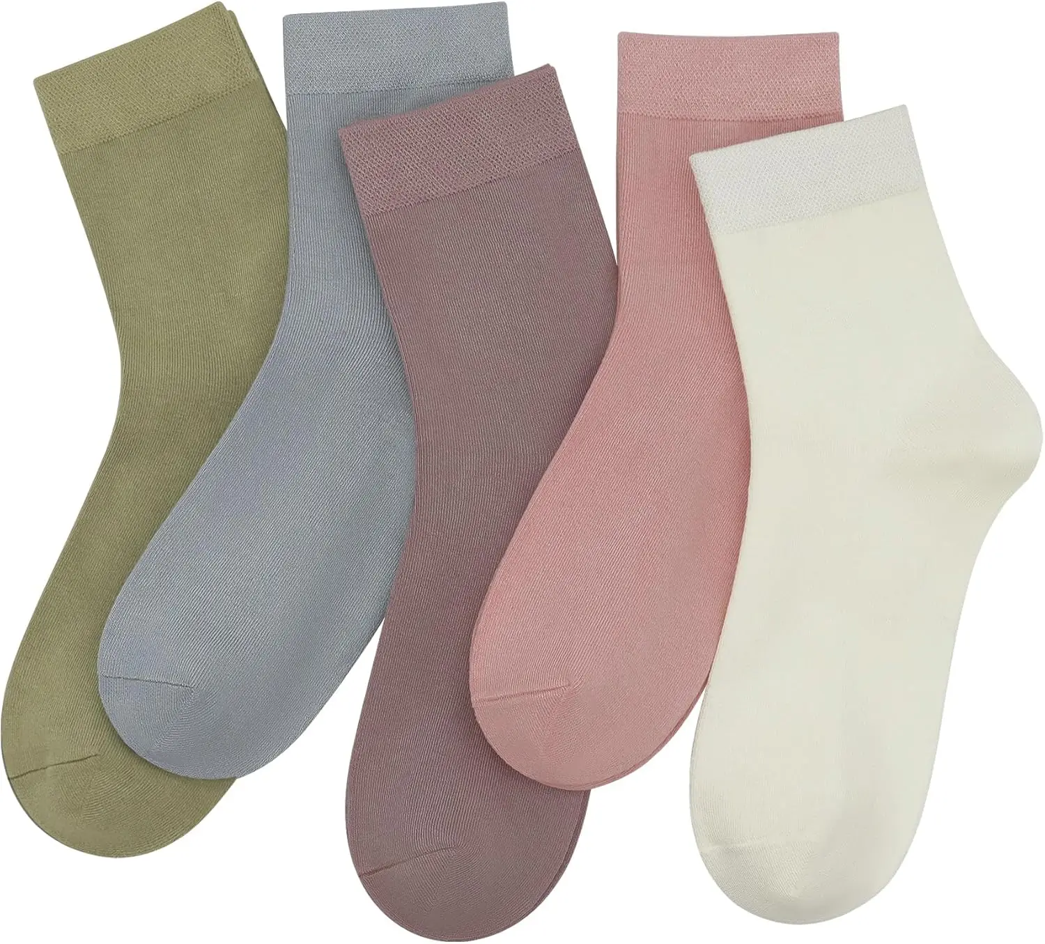 

Women's Thin Viscose Bamboo Socks Crew Lightweight Above Ankle Casual Dress Sock 5 Pairs